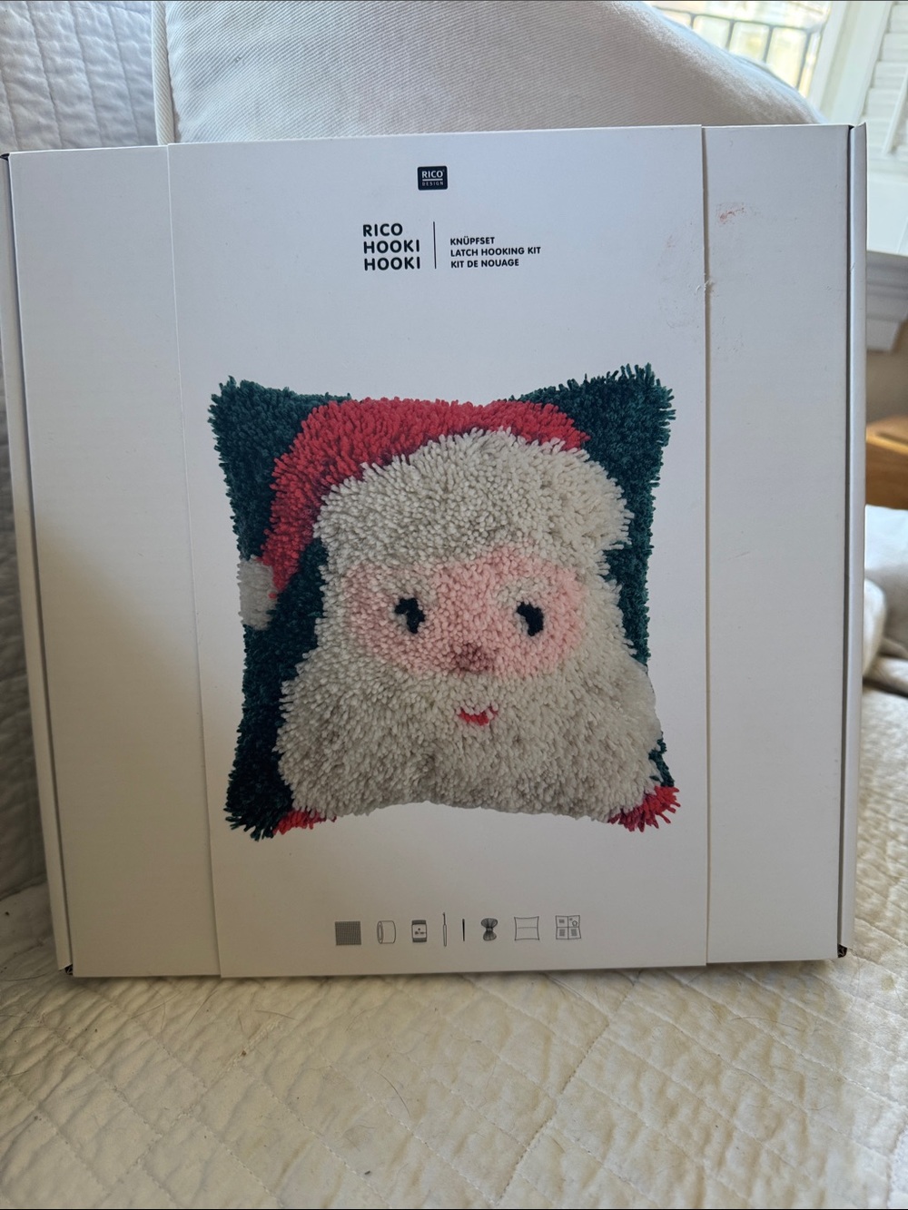 Rico Designs Santa Latch Hooking Pillow Case Kit .  New in Box